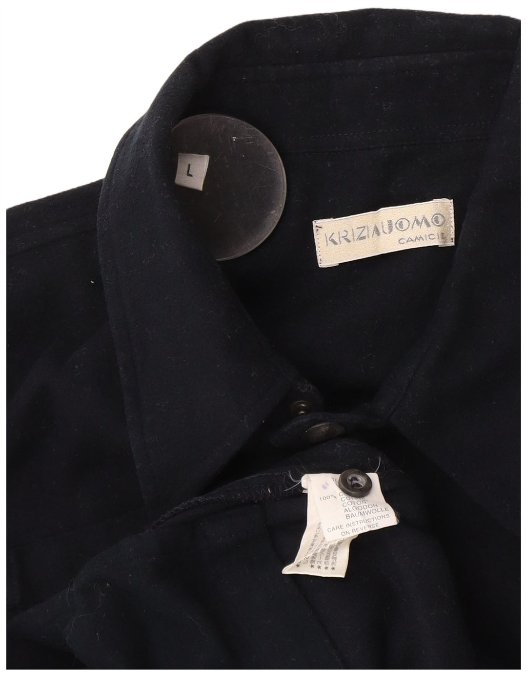 Jaqueta utilitária masculina Krizia UK 40 grande algodão azul marinho