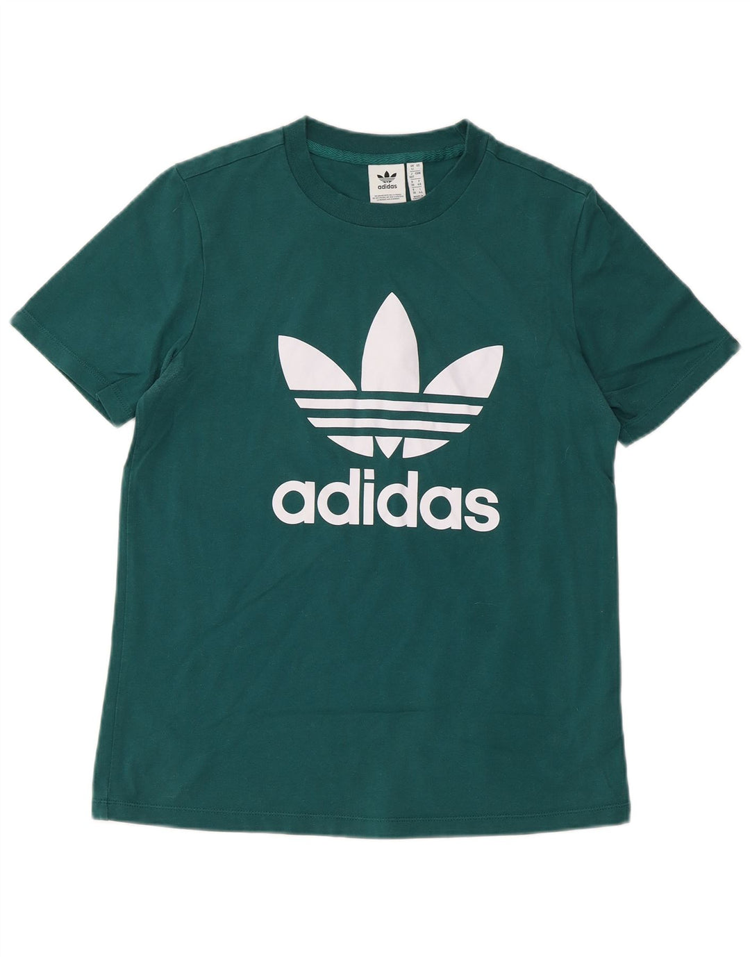 ADIDAS Womens Graphic T-Shirt Top UK 12 Médio Algodão Verde