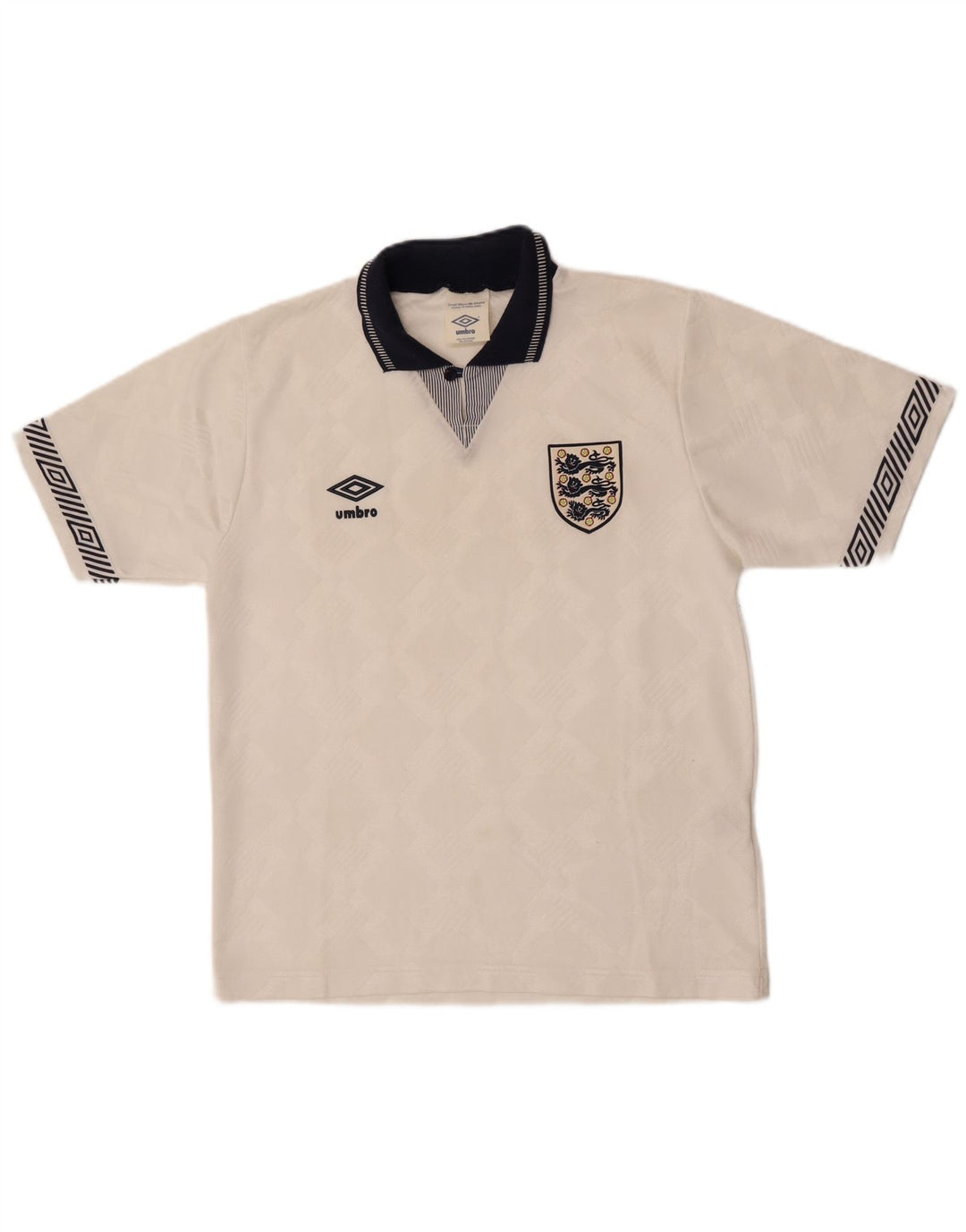 Camisa gráfica masculina Umbro Inglaterra 1990-1992 Top pequeno branco esportivo
