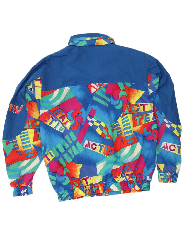 Jaqueta bomber com capuz gráfico masculino Active UK 40 grande bloco colorido azul