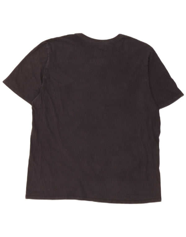 Camiseta masculina Hurley manga curta regular grande algodão preto