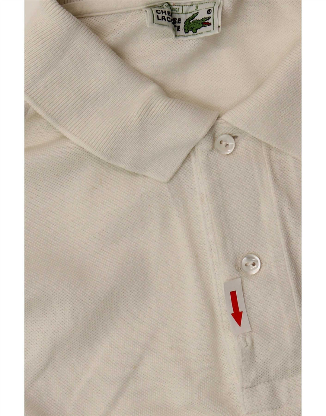 Camisa polo masculina Lacoste tamanho 3 pequeno algodão branco