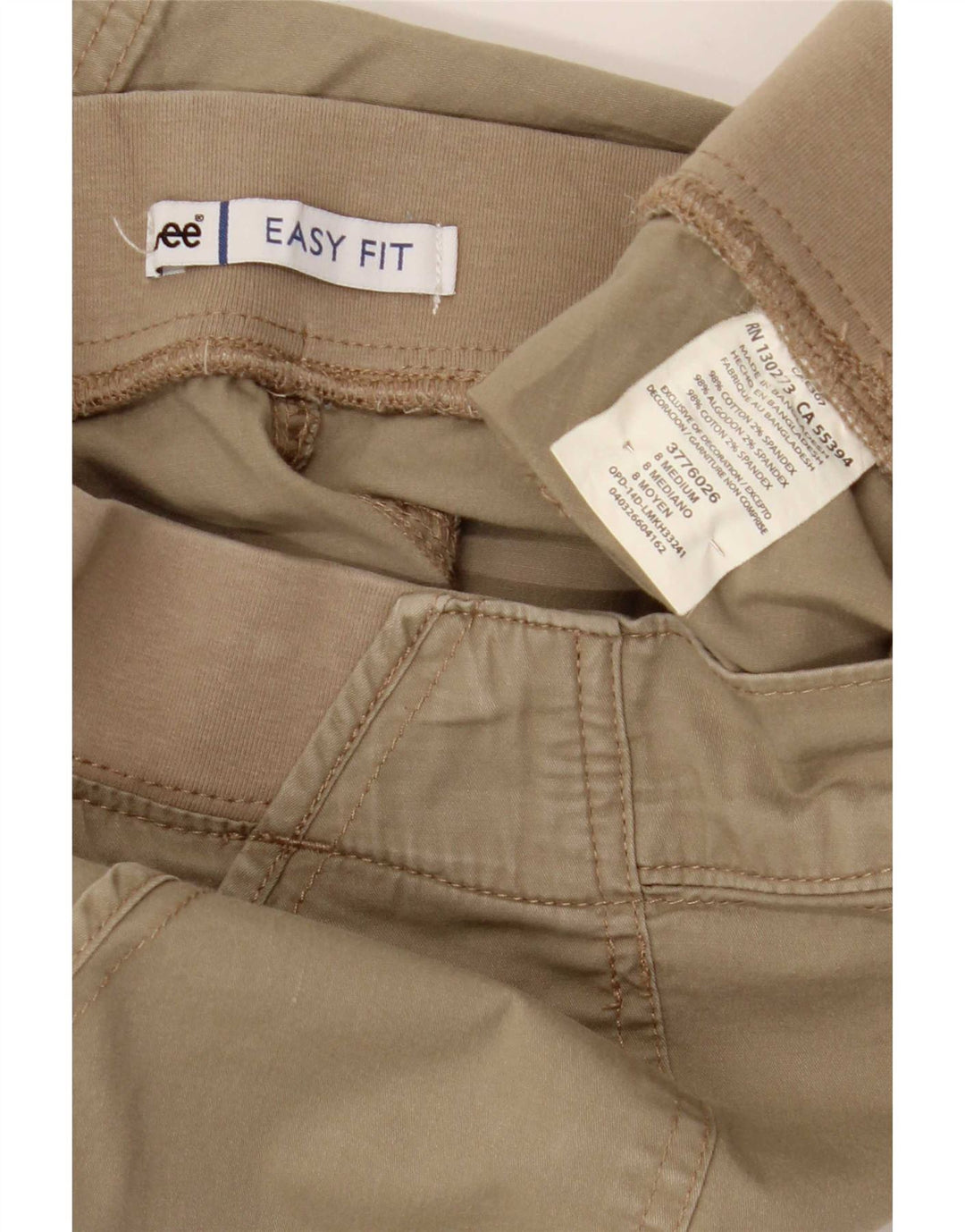 Shorts cargo feminino Lee US 8 médio W32 algodão cáqui