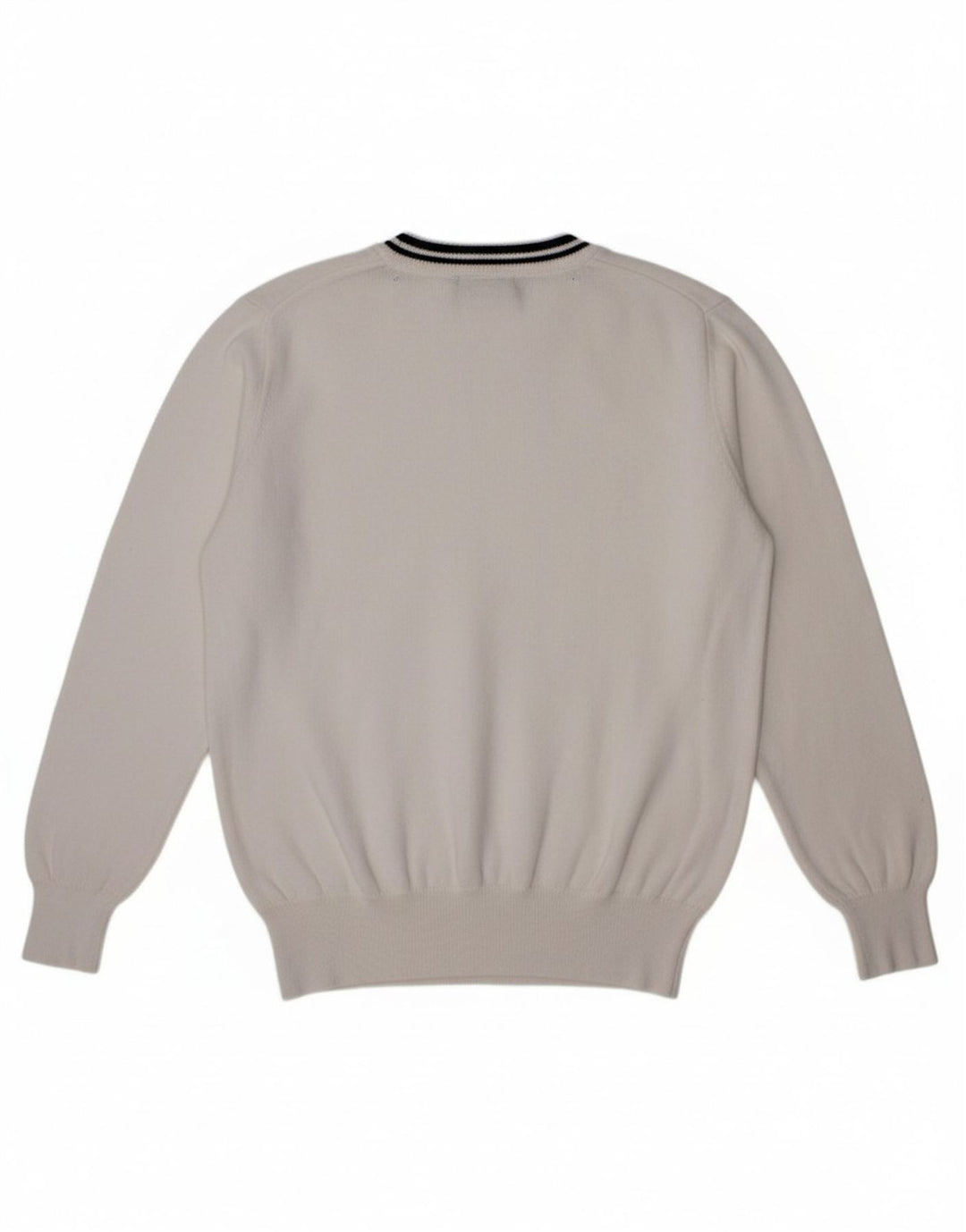 FRED PERRY Suéter masculino com gola redonda, 7 a 8 anos, algodão branco