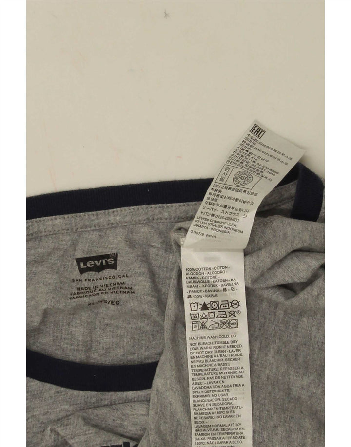 Camiseta gráfica masculina Levi's Top XL algodão cinza