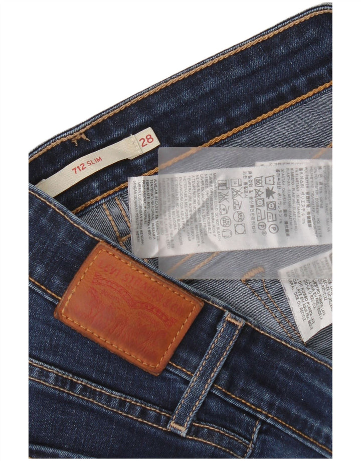 Calça jeans feminina Levi's 712 Slim W28 L30 azul marinho algodão