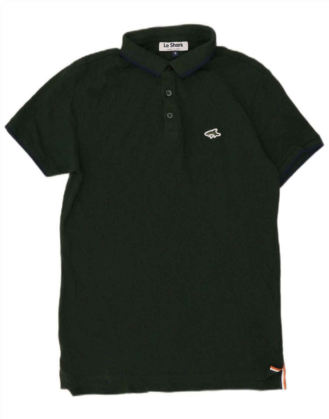 Le Shark Camisa polo masculina pequena de algodão verde