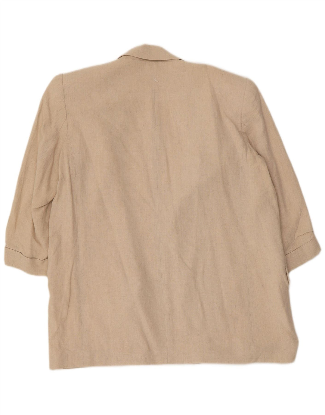 Jaqueta blazer aberta manga 3/4 feminina Zara Reino Unido 16 grande linho bege