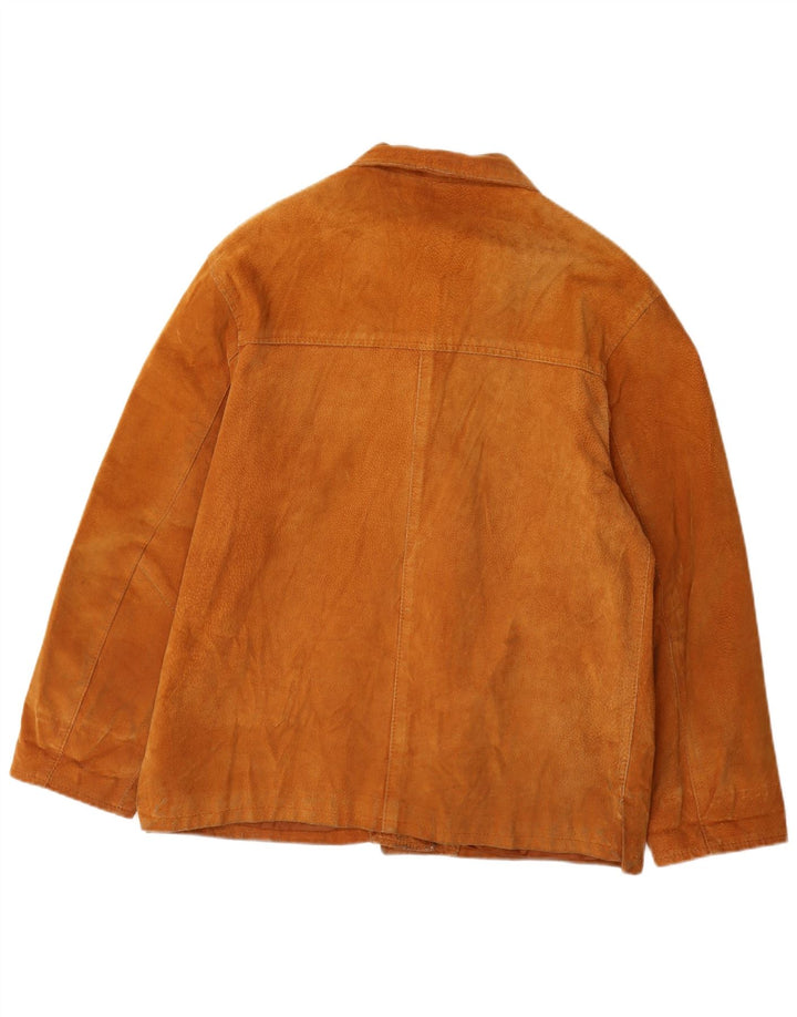 Jaqueta feminina VINTAGE de camurça Reino Unido 14 couro marrom médio