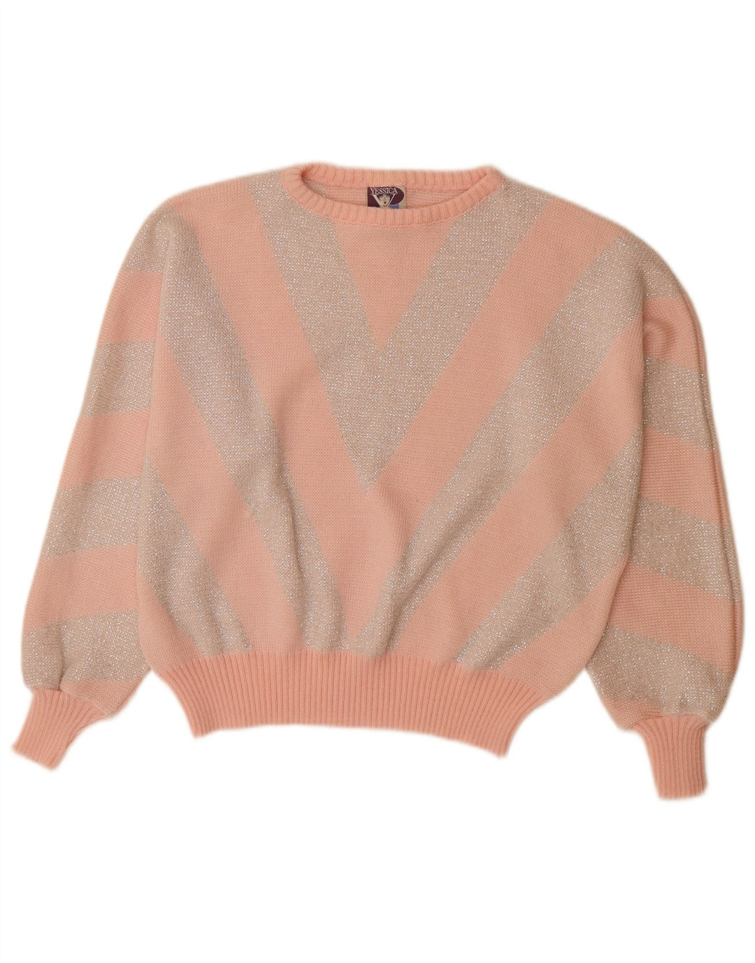 Suéter feminino YESSICA com gola canoa EU 44 XL rosa Chevron acrílico