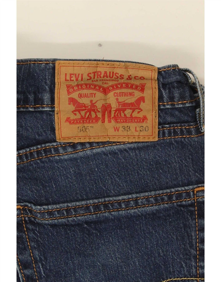Levi's Masculino 505 Straight Jeans W33 L30 Azul Marinho Algodão