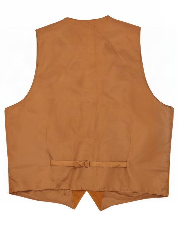 Colete de camurça slim masculino vintage Reino Unido 48 4XL couro bege
