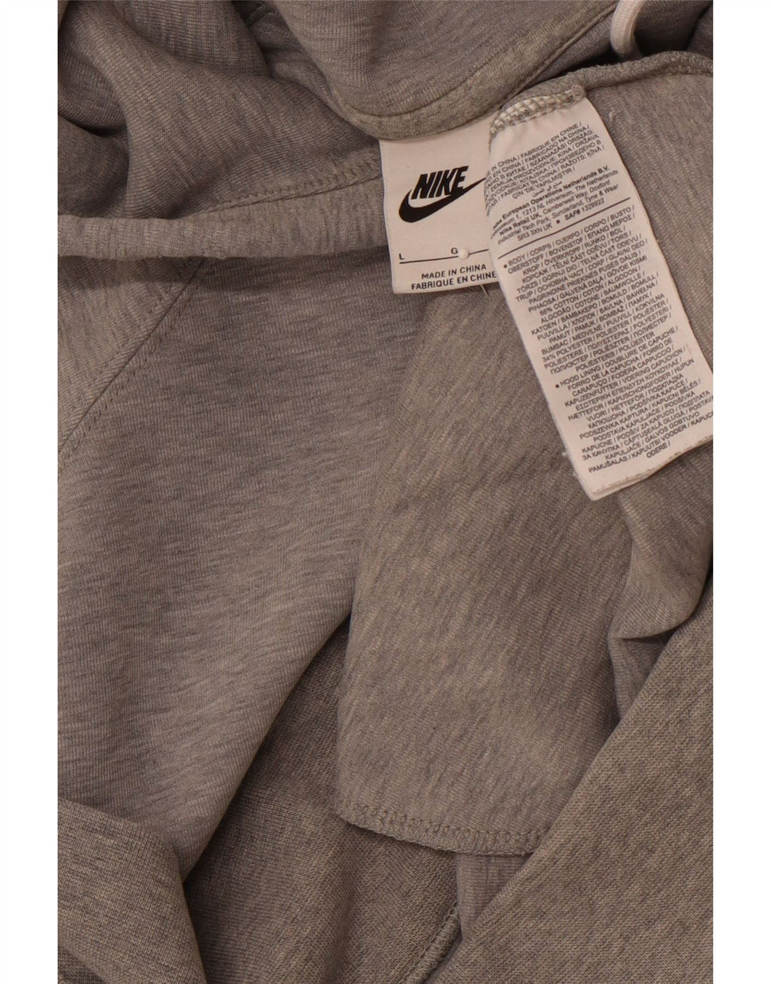 NIKE Mens Graphic Hoodie Jumper Grande Algodão Cinza