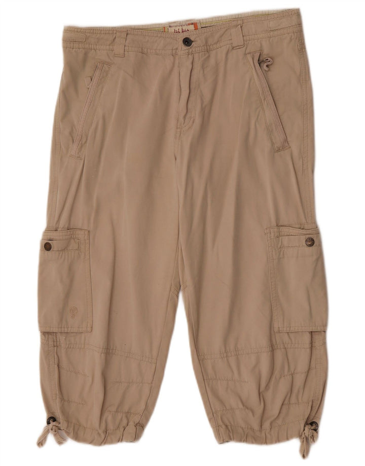 Bermuda cargo feminina Fat Face UK 12 médio W32 algodão bege