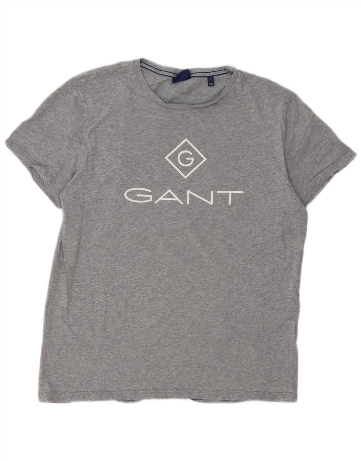 Camiseta masculina Gant com estampa gráfica grande algodão cinza