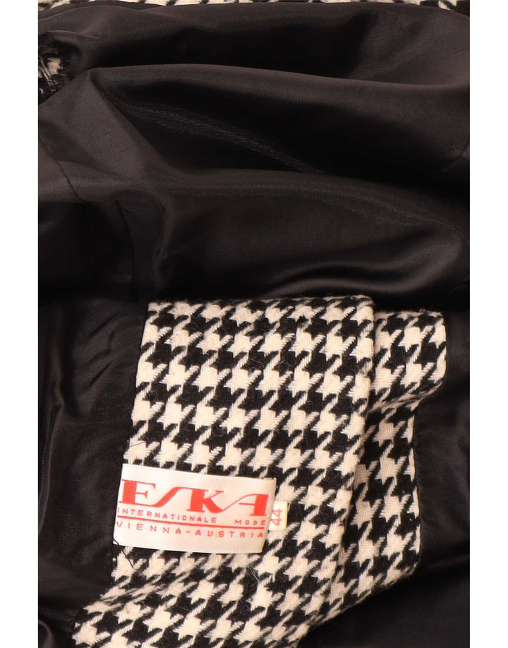 Jaqueta blazer feminina vintage com 3 botões EU 44 XL preto Houndstooth