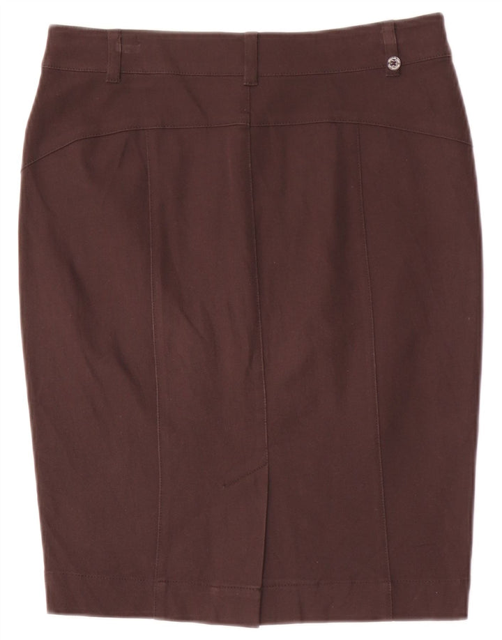 Saia lápis feminina Penny Black W26 pequena marrom