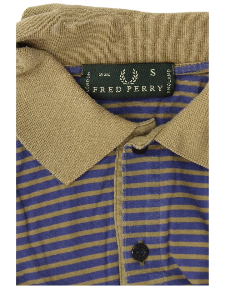 Camisa pólo masculina Fred Perry pequena listra azul marinho