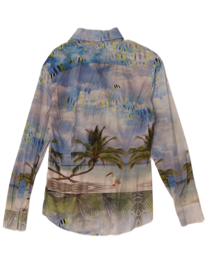 Camisa gráfica masculina Naracaminee XS azul havaiana