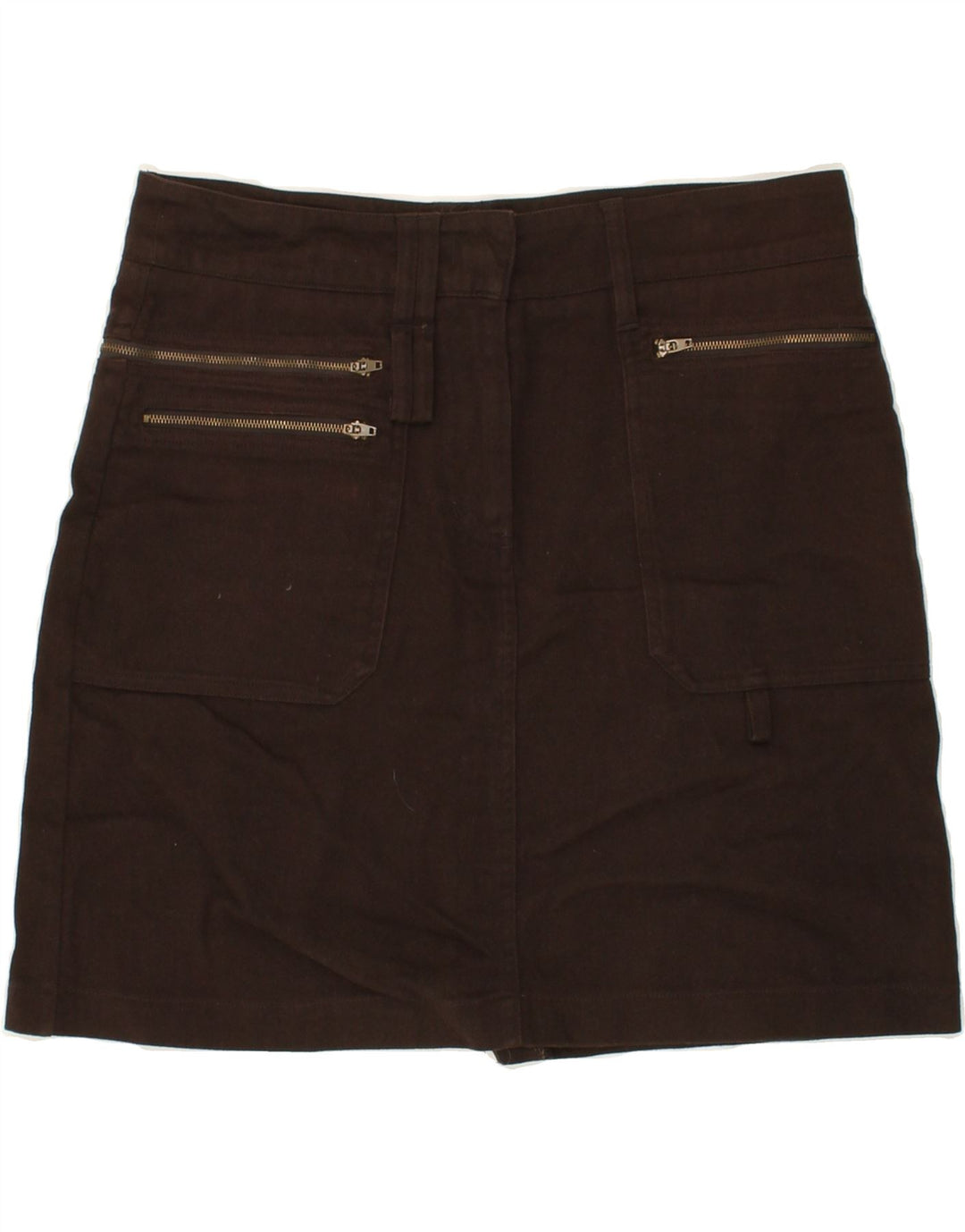 BENETTON Womens Straight Skirt IT 44 Medium W30  Brown Cotton Vintage Benetton and Second-Hand Benetton from Messina Hembry 