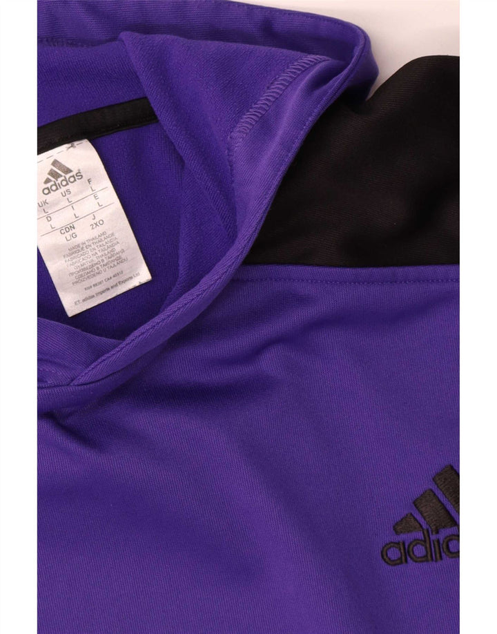 Adidas Mens Hoodie Jumper Grande Roxo Colorblock Poliéster