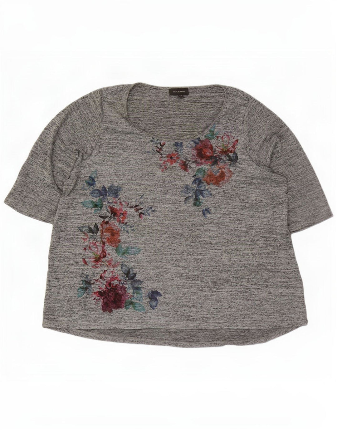 Marks & Spencer Top gráfico feminino Autograph manga 3/4 Reino Unido 26 5XL cinza