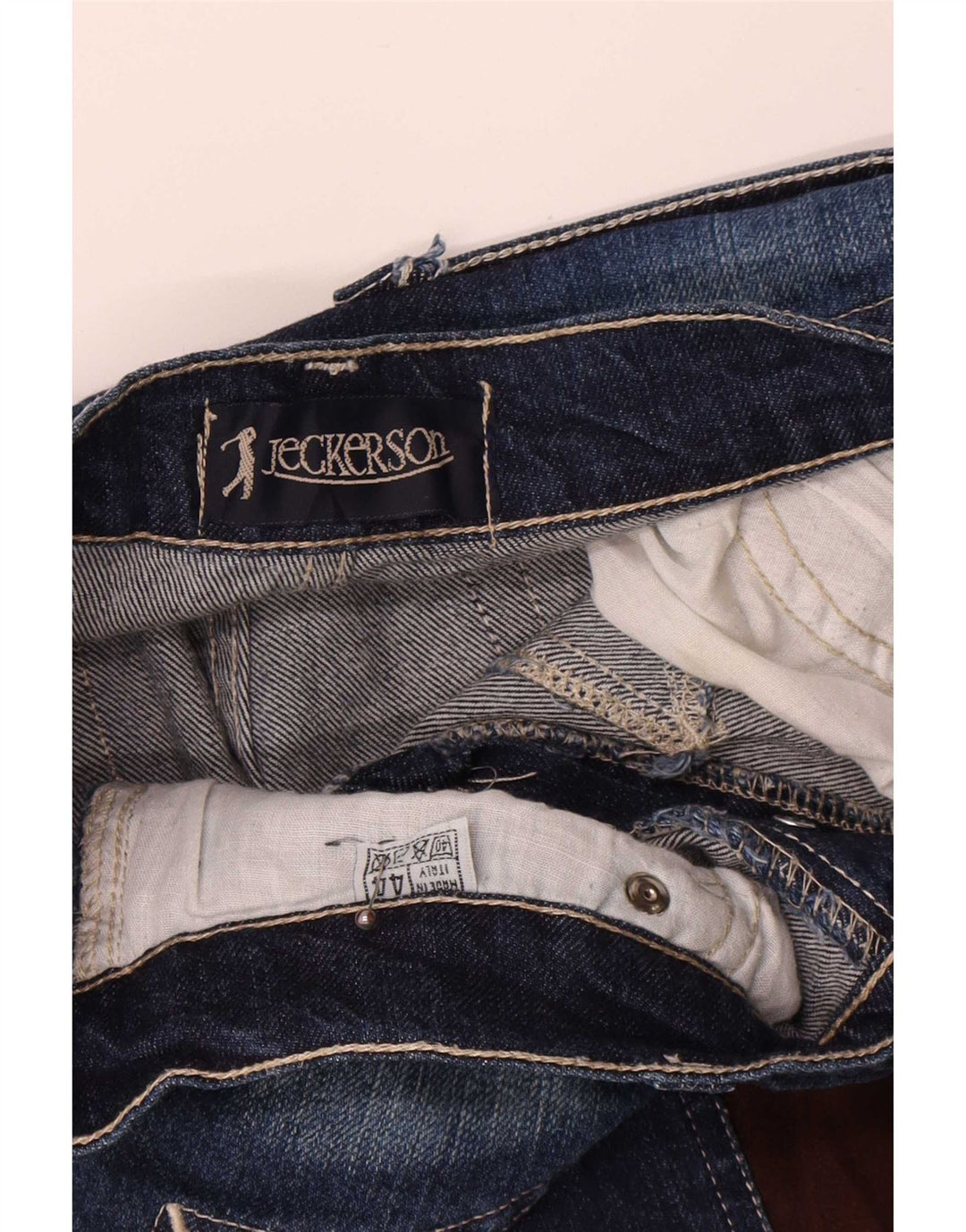 Jeckerson Jeans Slim Feminino IT 44 Médio W32 L31 Azul Colorblock