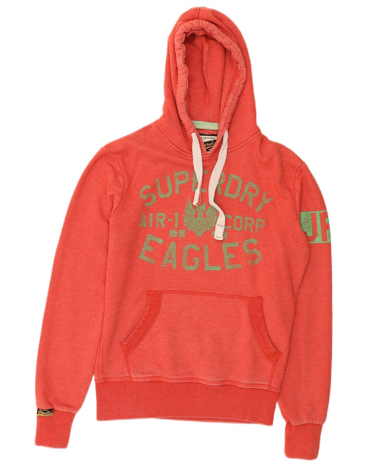 Suéter com capuz gráfico masculino Superdry pequeno algodão vermelho