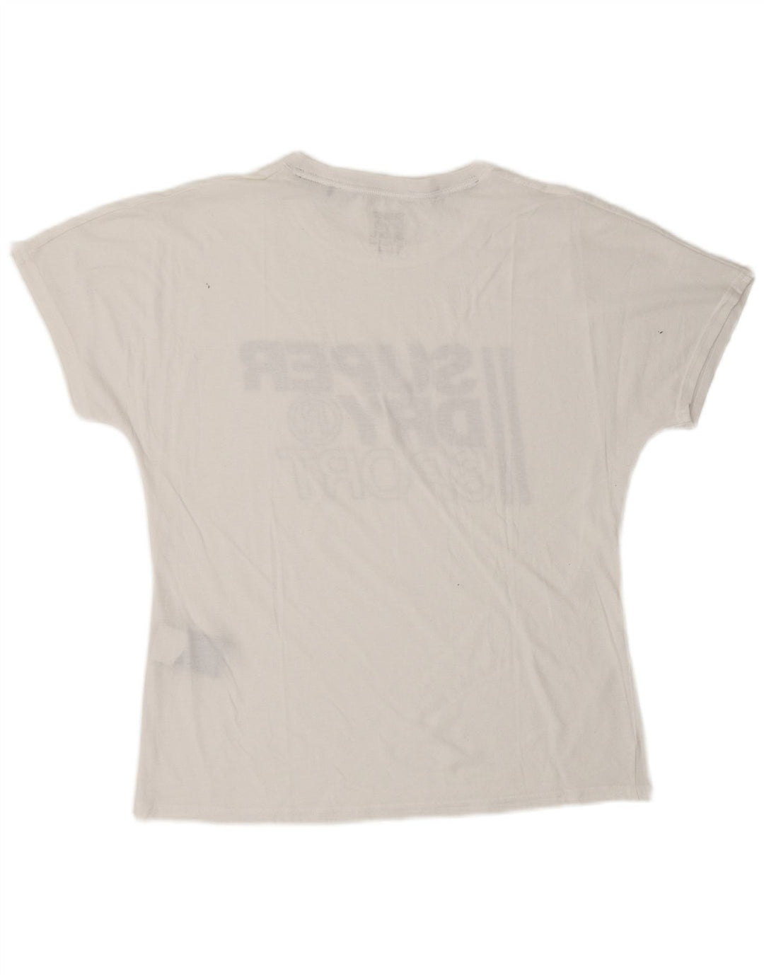 Camiseta feminina SUPERDRY com estampa gráfica UK 12 poliéster branco médio