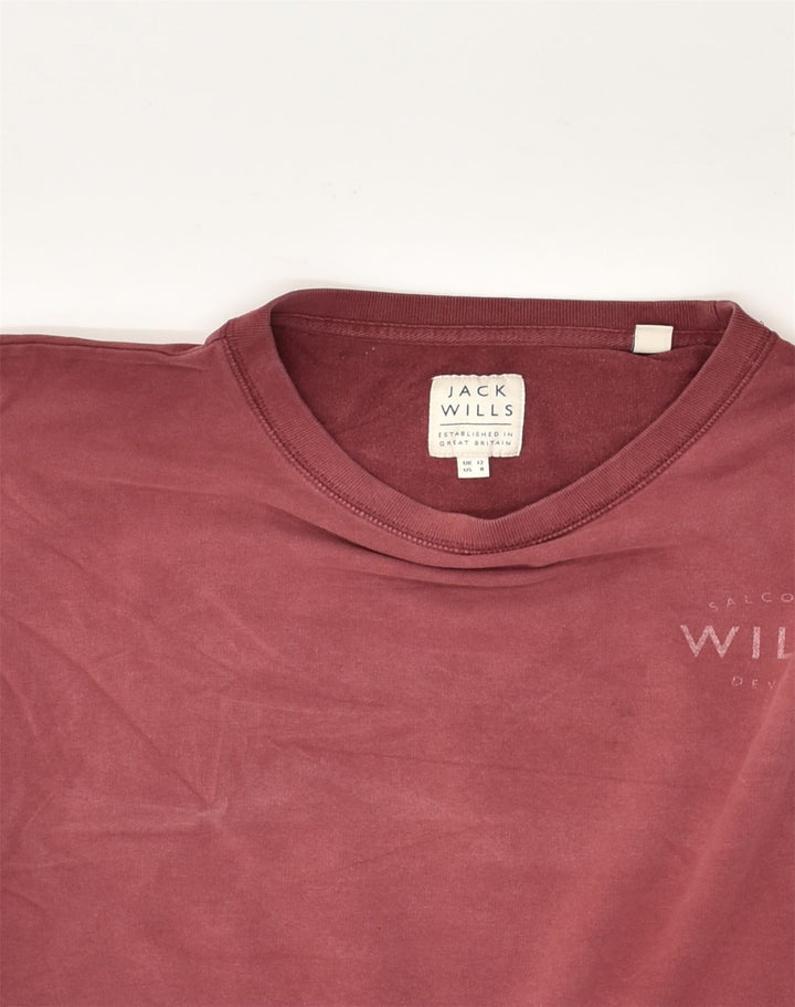 JACK WILLS Womens Sweatshirt Jumper UK 12 Medium Maroon Cotton | Vintage Jack Wills | Thrift | Second-Hand Jack Wills | Used Clothing | Messina Hembry 
