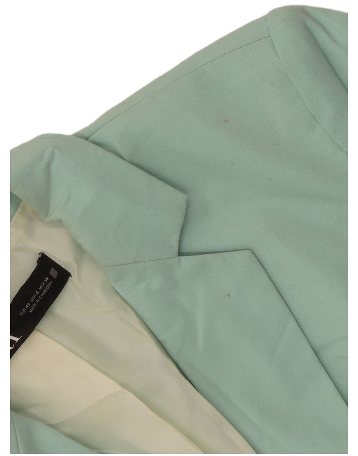 Jaqueta blazer feminina Zara com 1 botão EU 40 poliéster verde médio