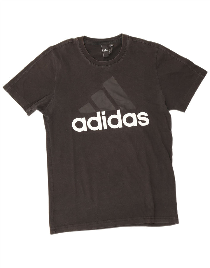 Adidas Mens Graphic T-Shirt Top Pequeno Algodão Preto