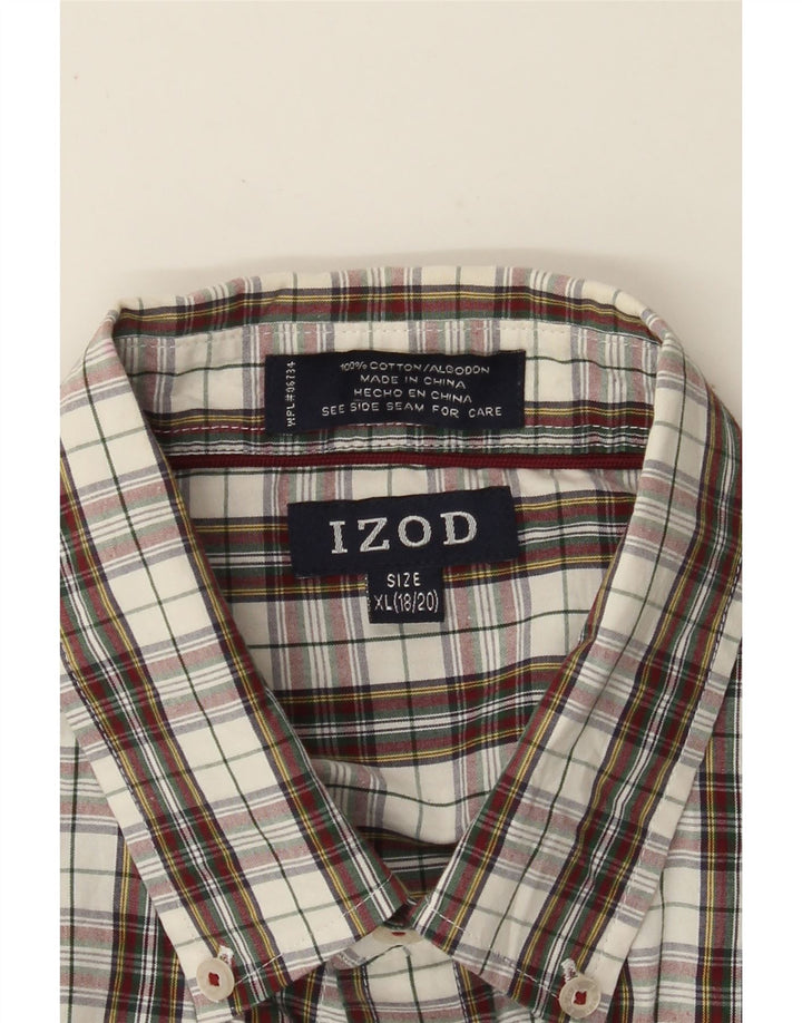 IZOD Boys Shirt 15-16 Years XL Multicoloured Check Cotton