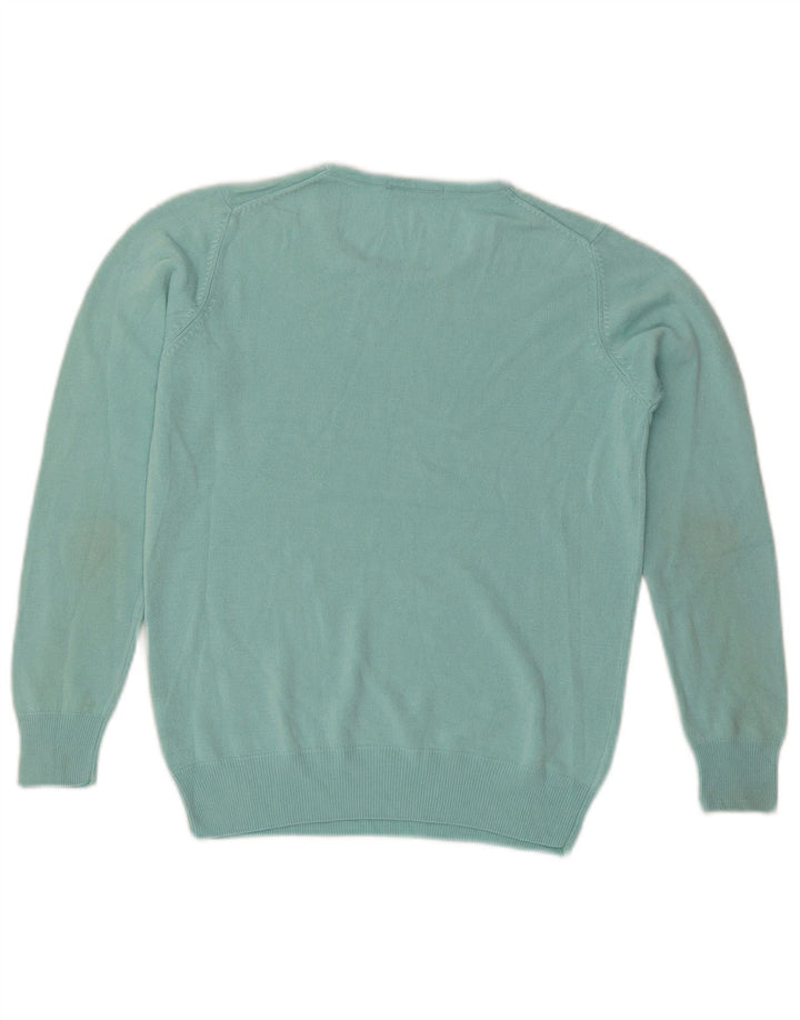 Suéter feminino Marks & Spencer com gola redonda Reino Unido 10 pequeno turquesa