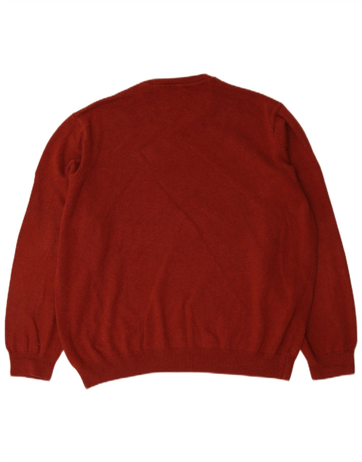 Suéter masculino Marks & Spencer com gola redonda 2XL algodão vermelho