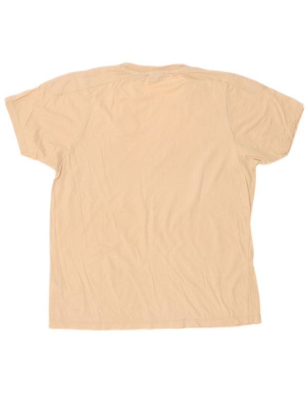 Fila Mens Graphic T-Shirt Top Grande Algodão Bege