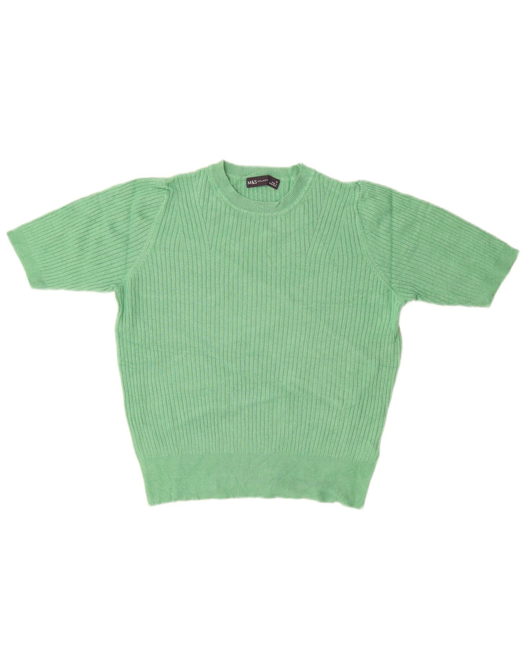 Suéter feminino MARKS & SPENCER com gola redonda Reino Unido 12 verde médio