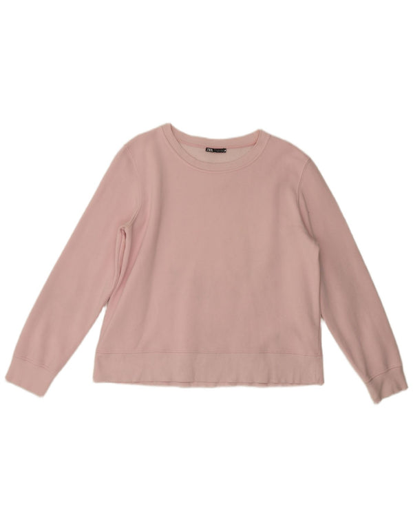 Zara moletom feminino jumper UK 18 XL algodão rosa