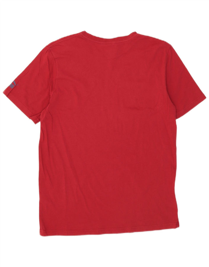 Puma Mens Graphic T-Shirt Top Médio Algodão Vermelho