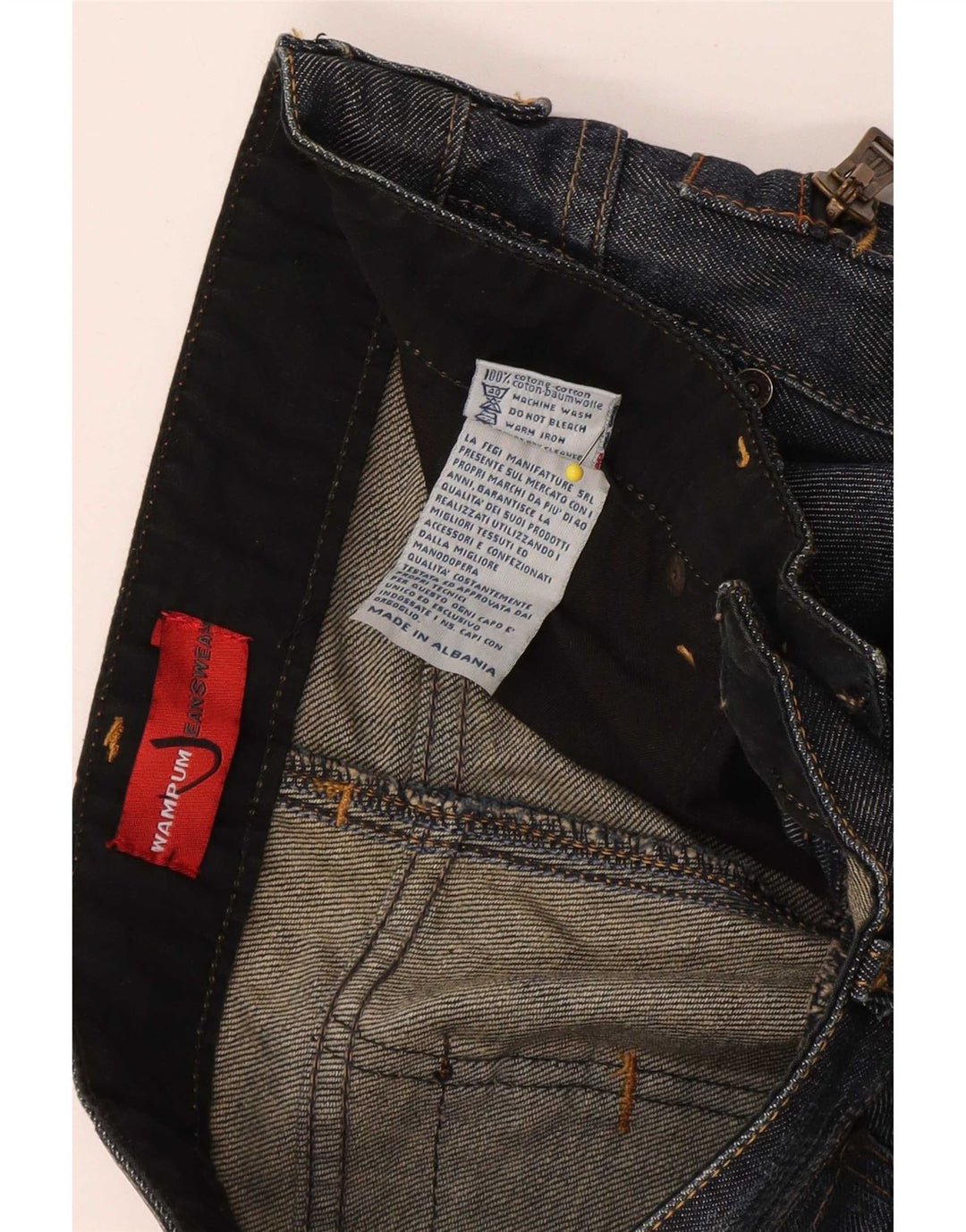 Wampum Mens Slim Jeans W30 L34 Azul Marinho Algodão