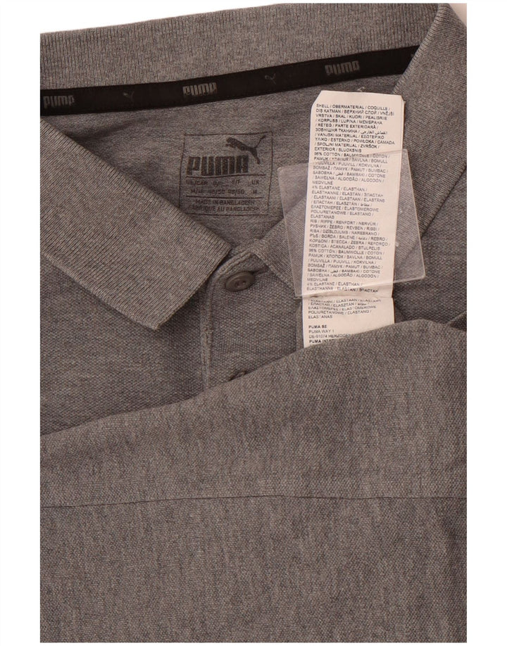 Camisa polo masculina PUMA algodão cinza médio