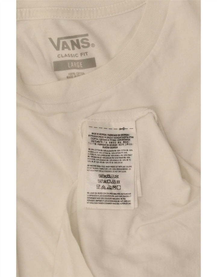 Vans Camisa Masculina Clássica de Manga Longa Tamanho Large Algodão Branco