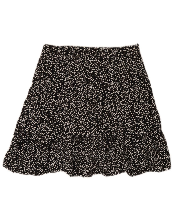 Mini saia feminina Roxy em camadas XS W25 viscose floral preta