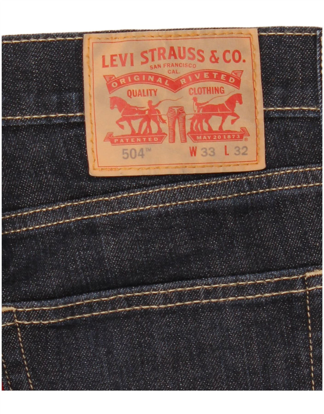 Calça jeans feminina Levi's 504 Straight W33 L32 azul marinho