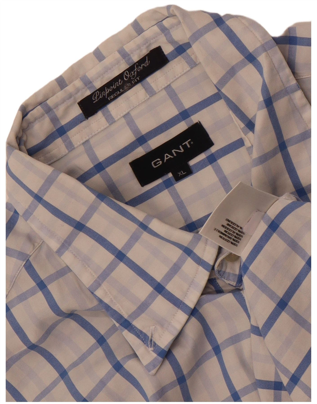 Camisa masculina Gant Regular Fit XL algodão xadrez branco