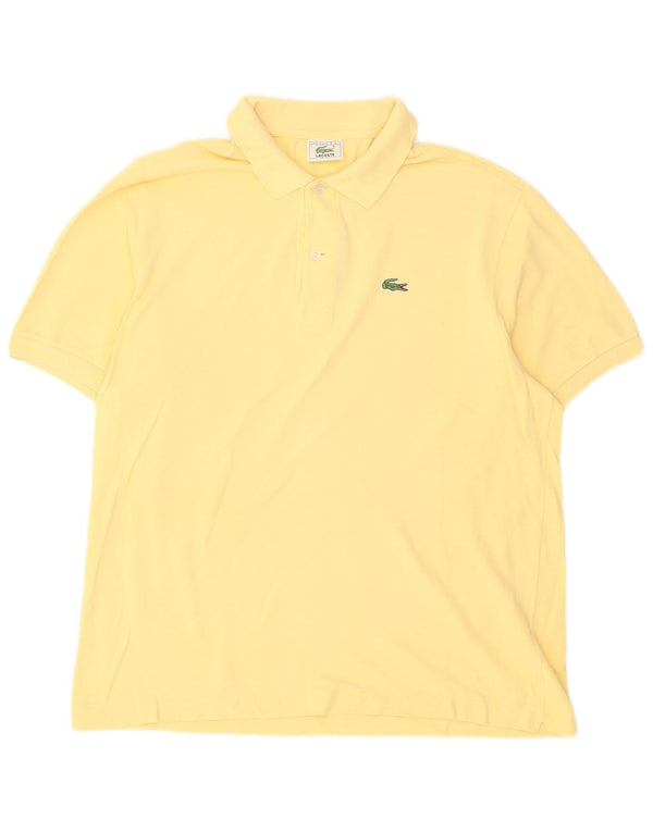 Camisa polo masculina Lacoste tamanho 6 XL algodão amarelo