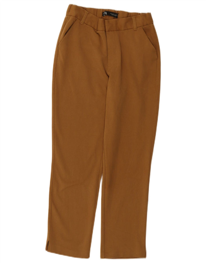 Zara Calça feminina cortada pequena W26 L24 marrom