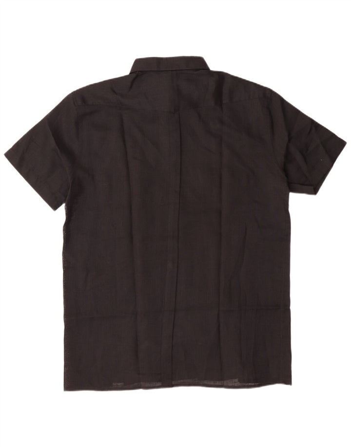 PLAY Camisa masculina transparente tamanho 16 41 poliéster preto grande