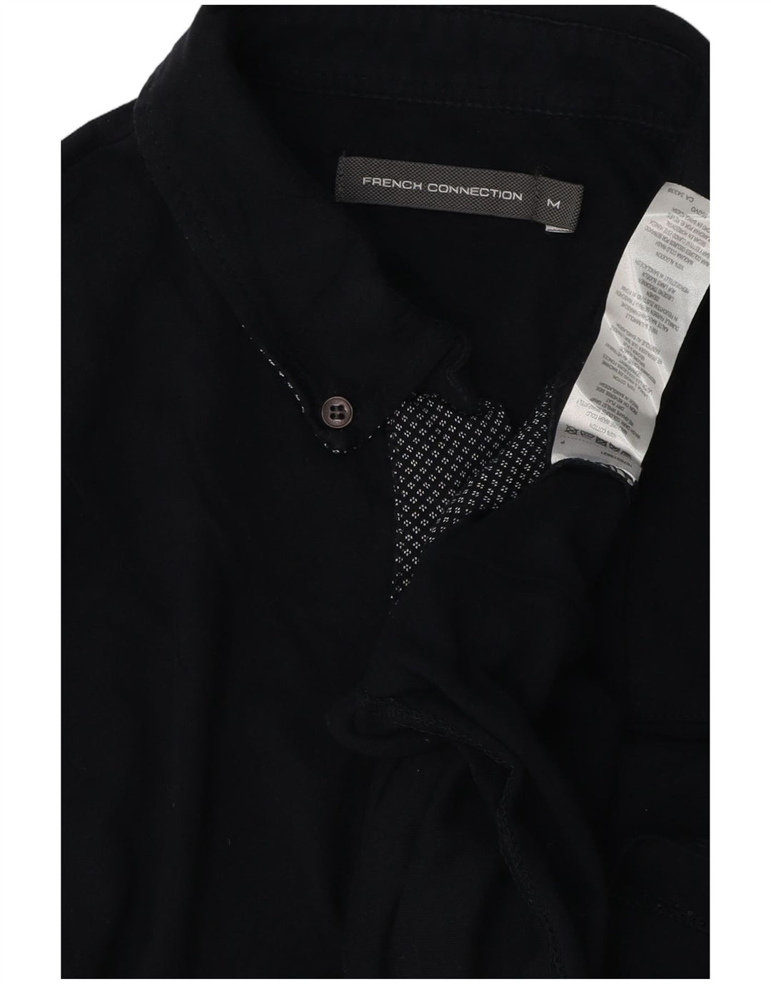 Camisa polo masculina French Connection de algodão azul marinho médio