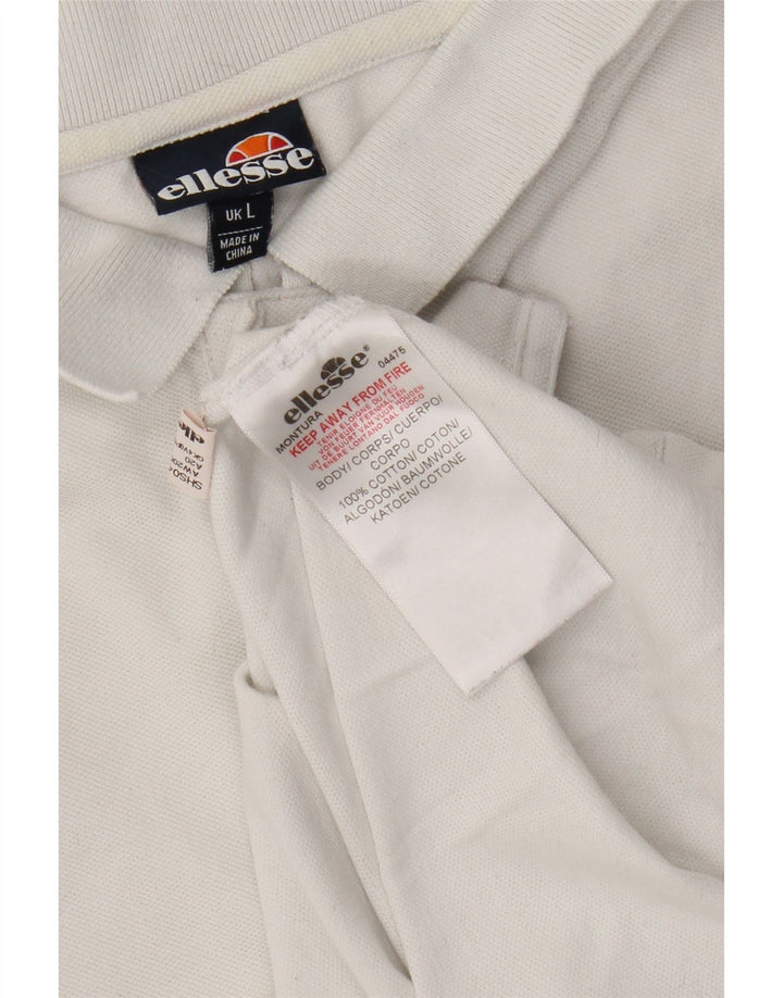 Polo Ellesse Boys 15-16 Anos Grande Algodão Branco